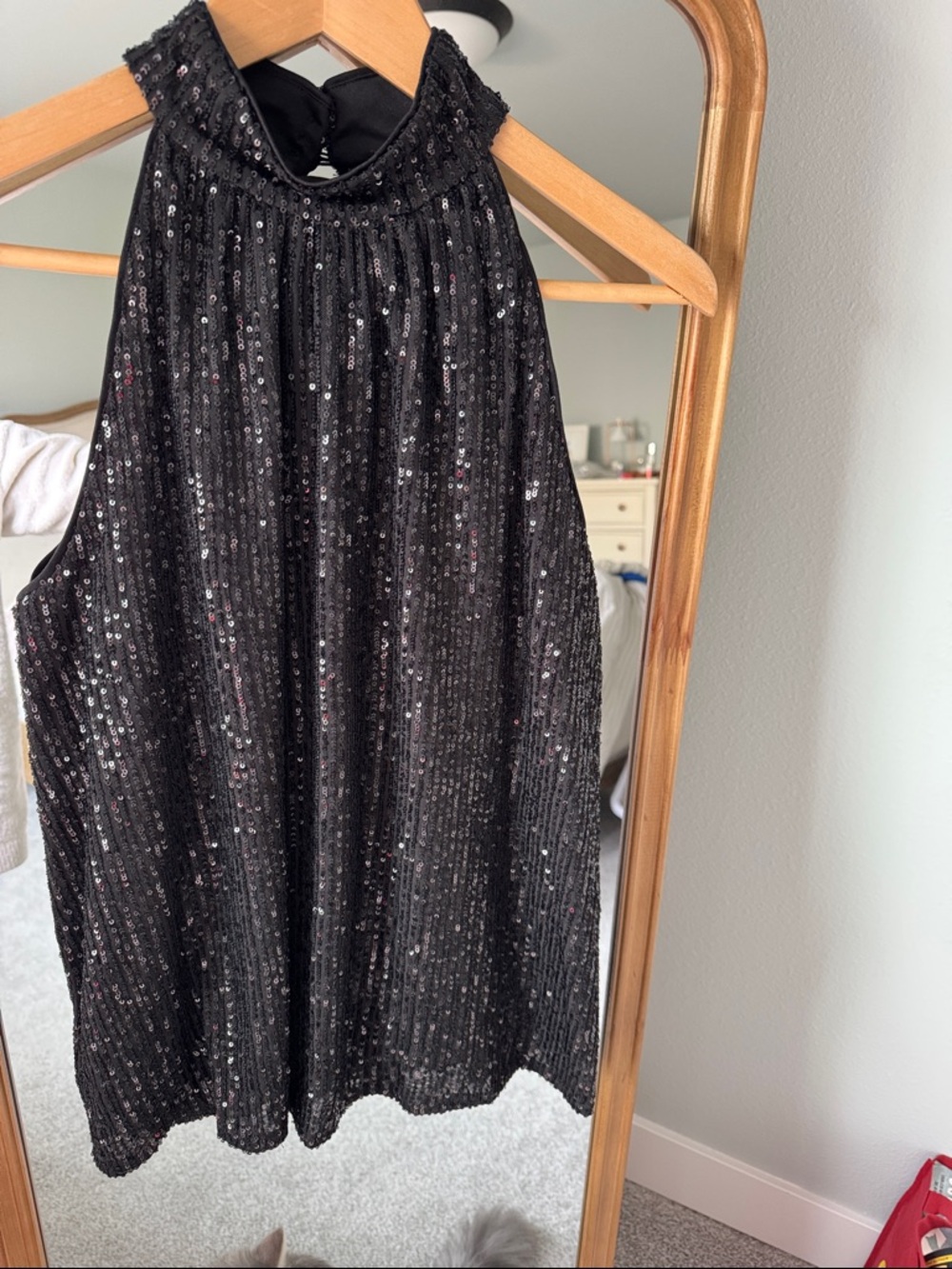 Halogen Black Sequined Mock
